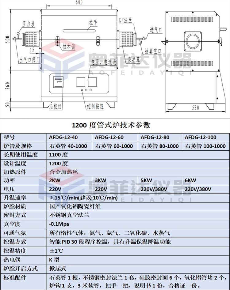 定制開啟式管式爐 多溫區(qū)管式氣氛爐